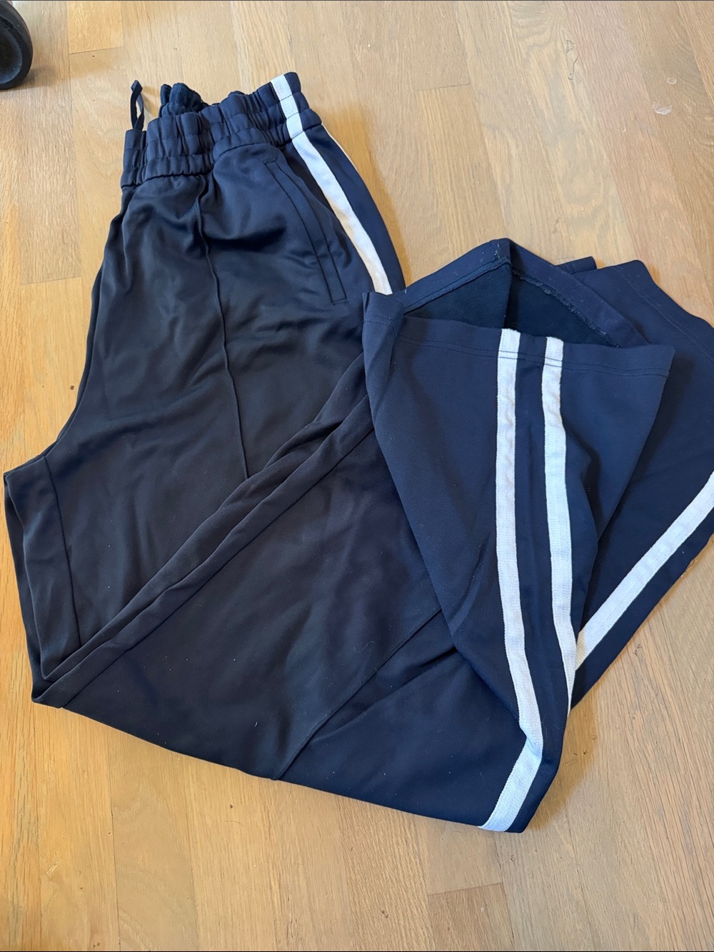 Women’s Navy Track Pants with White Side Stripes